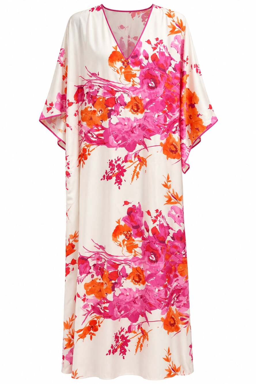 Natori Botanique Floral Print Caftan Size L